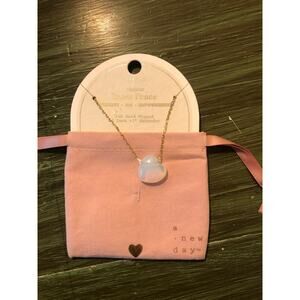 A New Day NWT 14k Gold Dipped 16" Opalite Pendant Necklace